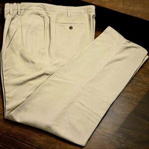 Baracuta Beige Pure Silk Pleated Dress Pants